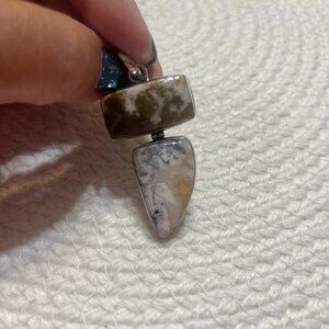 Gorgeous DENDRITE OPAL Handmade Sterling 925 Pendant/Chain #573D